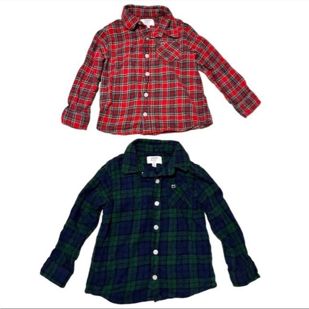 SOLD Crown & Ivy Toddler Boys Plaid Button Down Shirt Bundle - Picture 1 of 5
